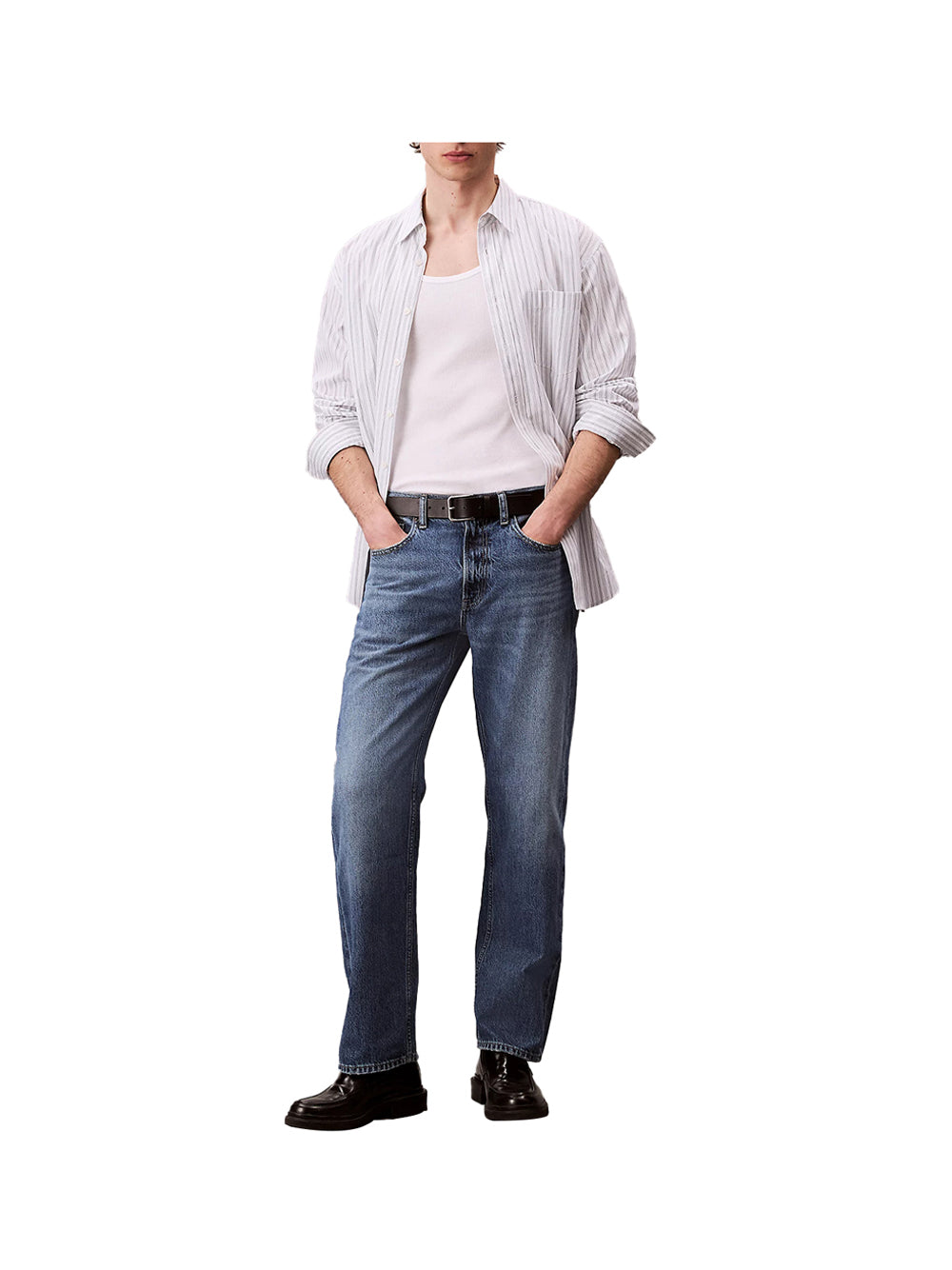CALVIN2 1USCITA Calvin Klein 90S Straight Lt Wt S Jeans Uomo Denim - Blu DENIM