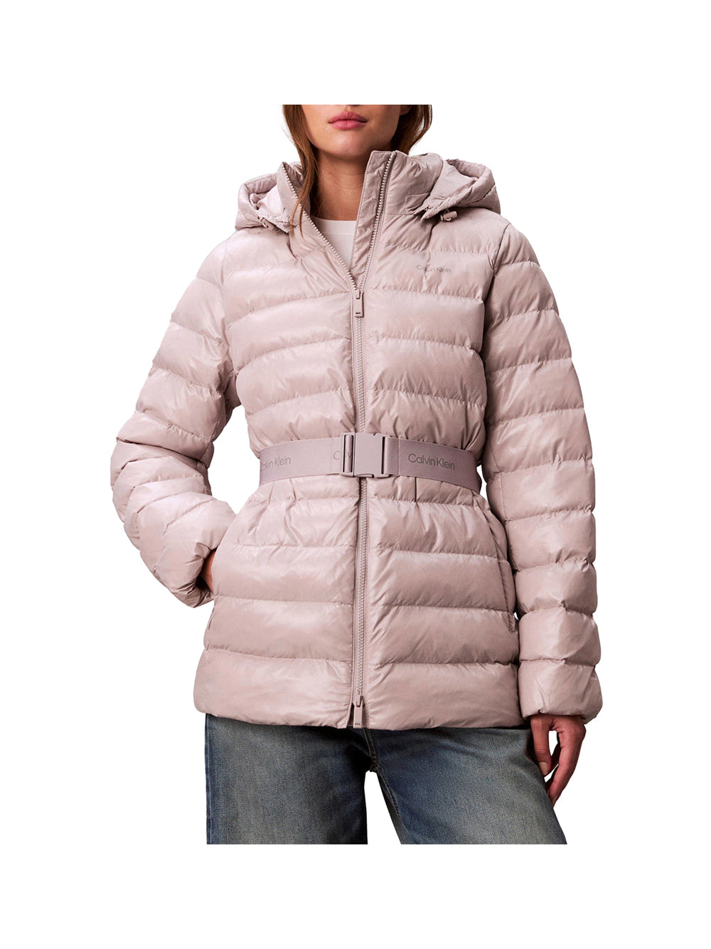 CALVIN2 2USCITA Calvin Klein Giubbotto Belted Lightweight Rosa Chiaro Rosa chiaro
