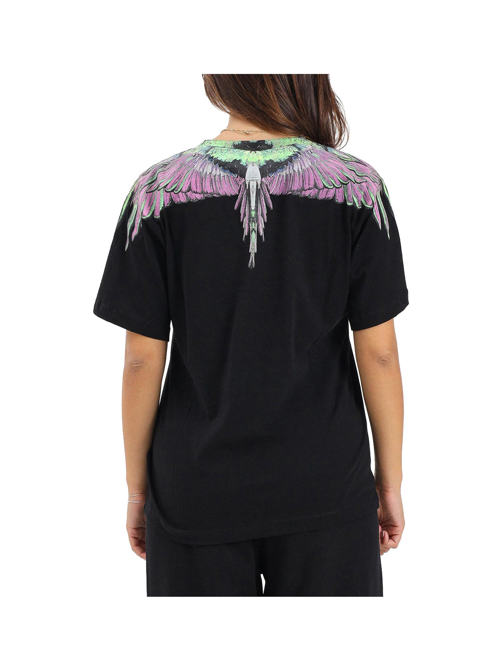 COUNTY OF MILAN County Of Milan T-Shirt Marcelo Burlon Con Stampa Wings Nero Rosa Nero/rosa