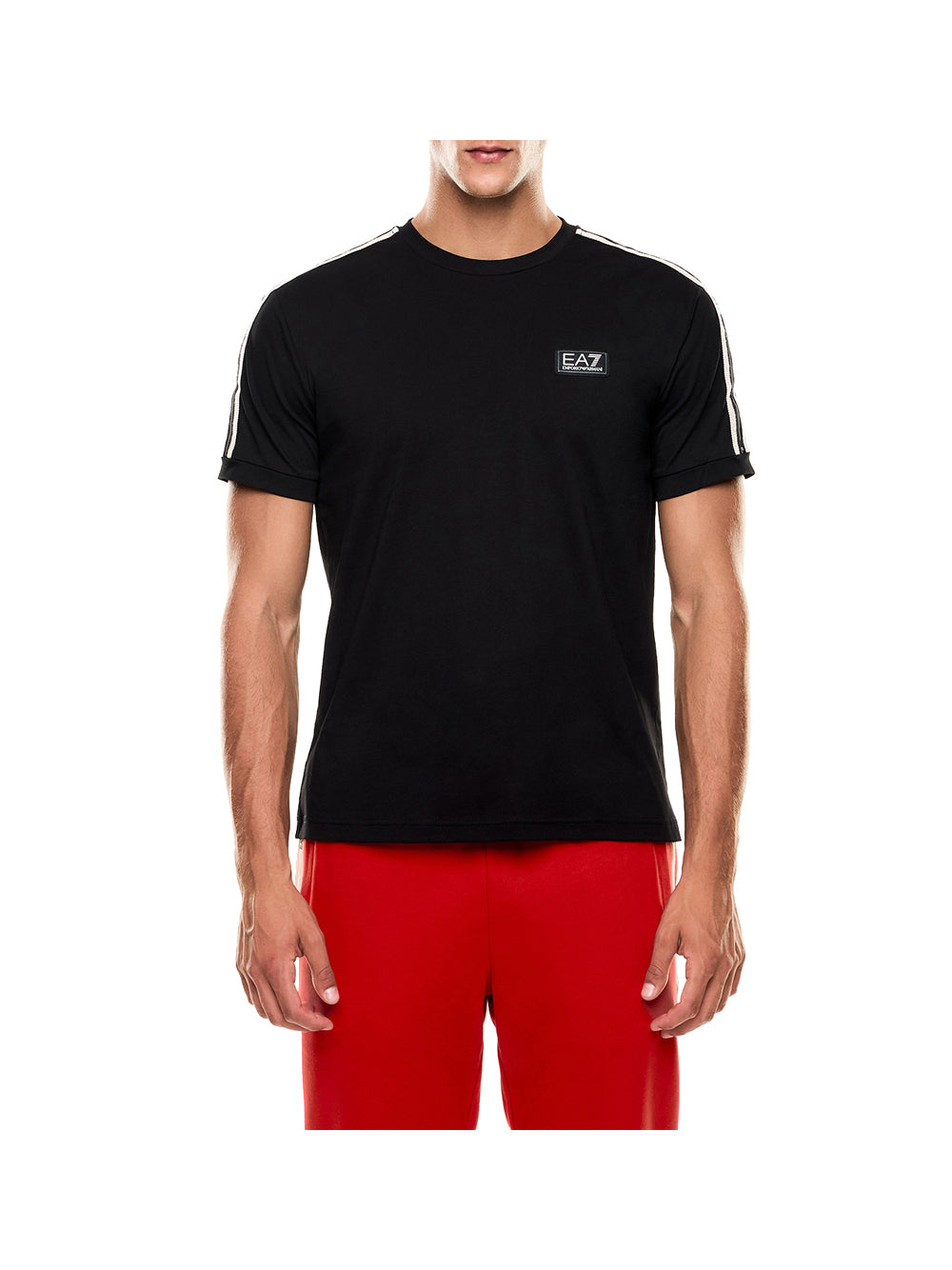 EA7 Ea7 T-shirt Logo Series in jersey di cotone Nero Nero
