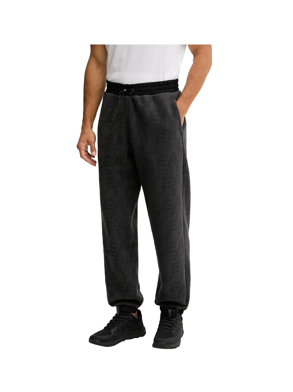 EA7 Ea7 Pantatuta jogger Logo Series in polar fleece Nero Nero