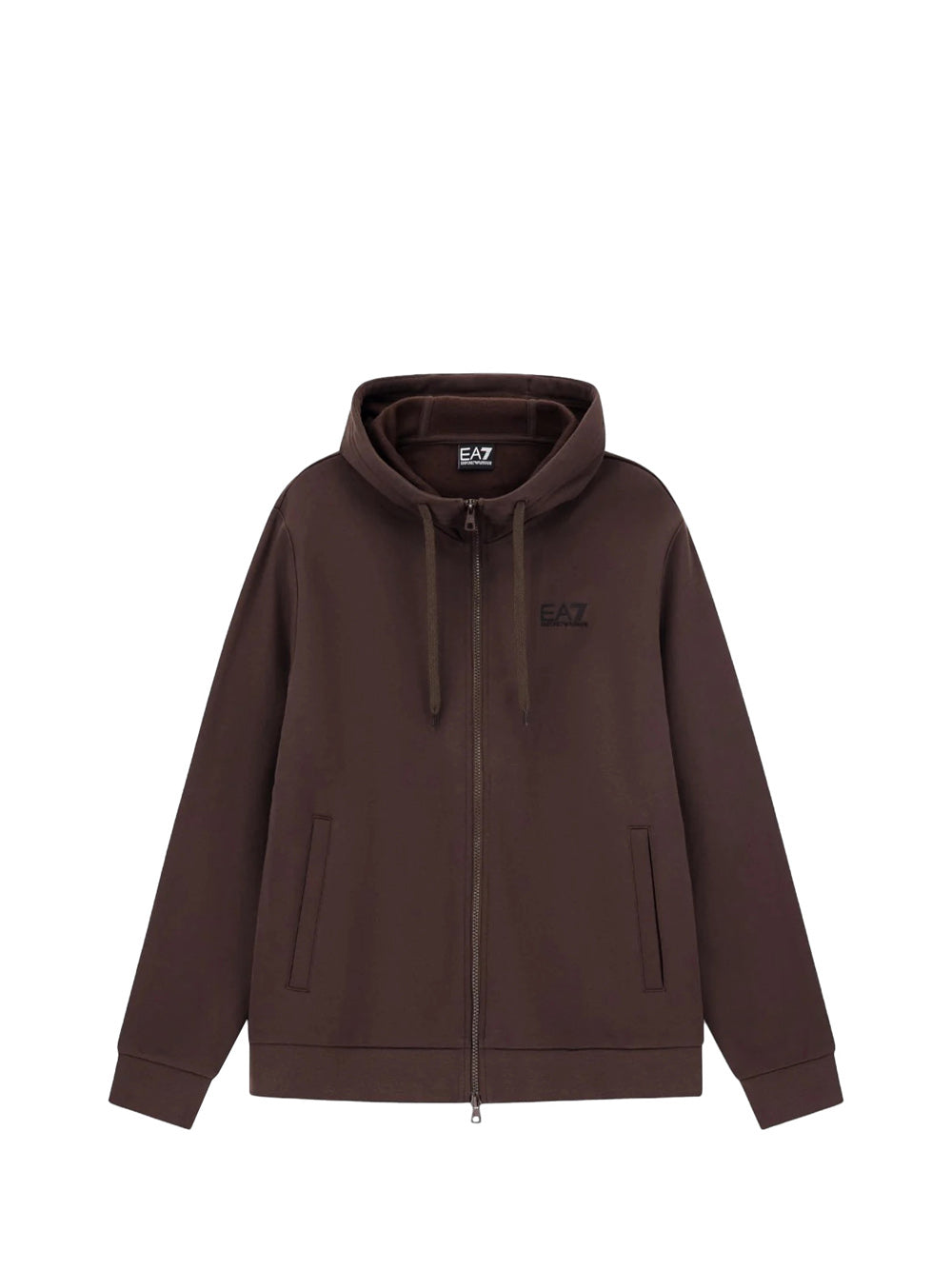 EA7 Felpa Con Cappuccio Core Identity - Marrone Marrone