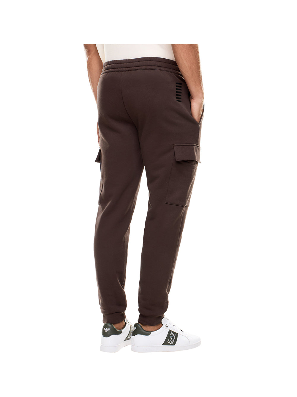 EA7 Pantaloni Cargo Core Identity In Misto Cotone - Marrone Marrone