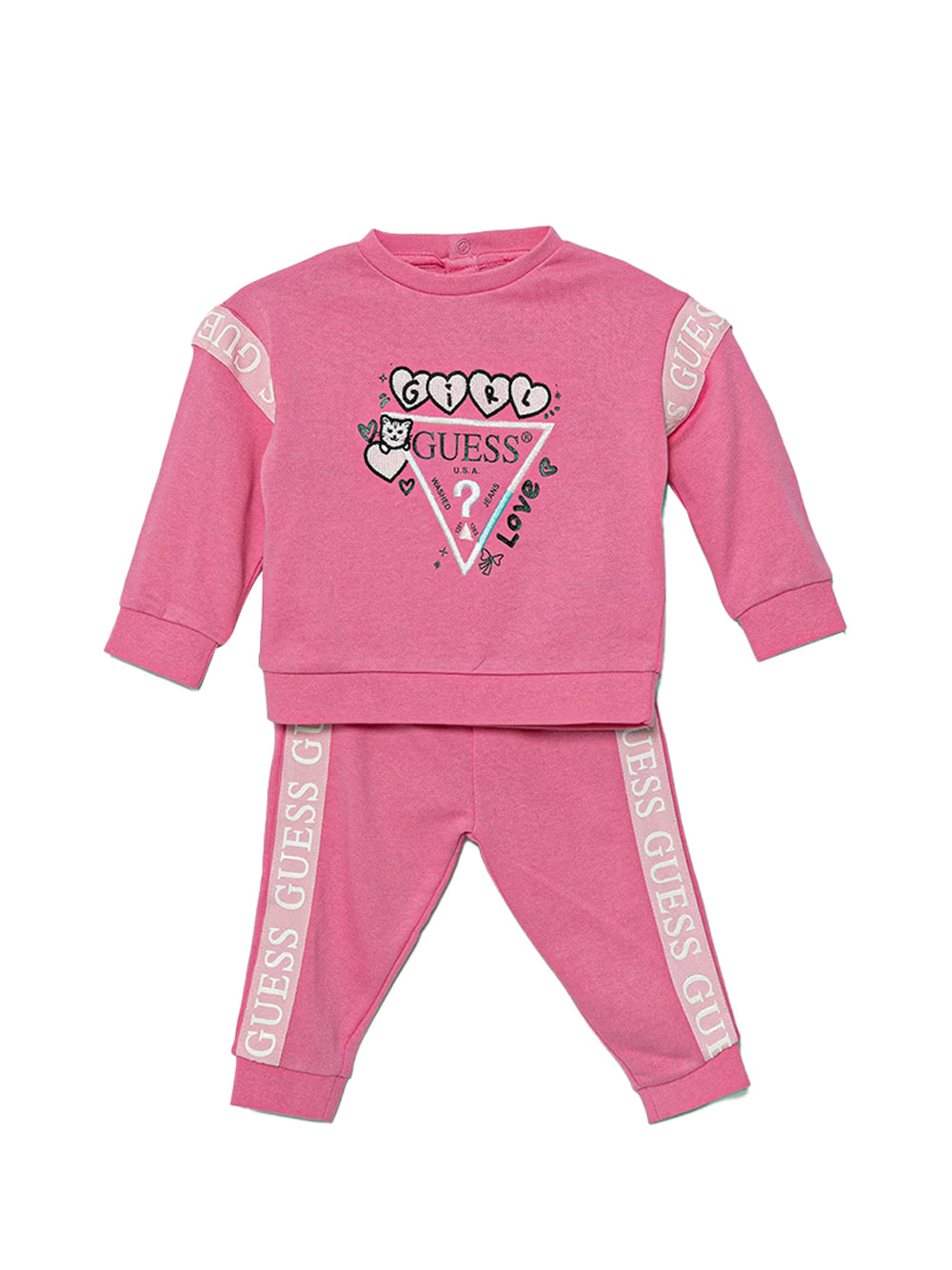 GUESS 1 USCITA Guess Set Ls Active Coordinato Bambina Rosa Rosa