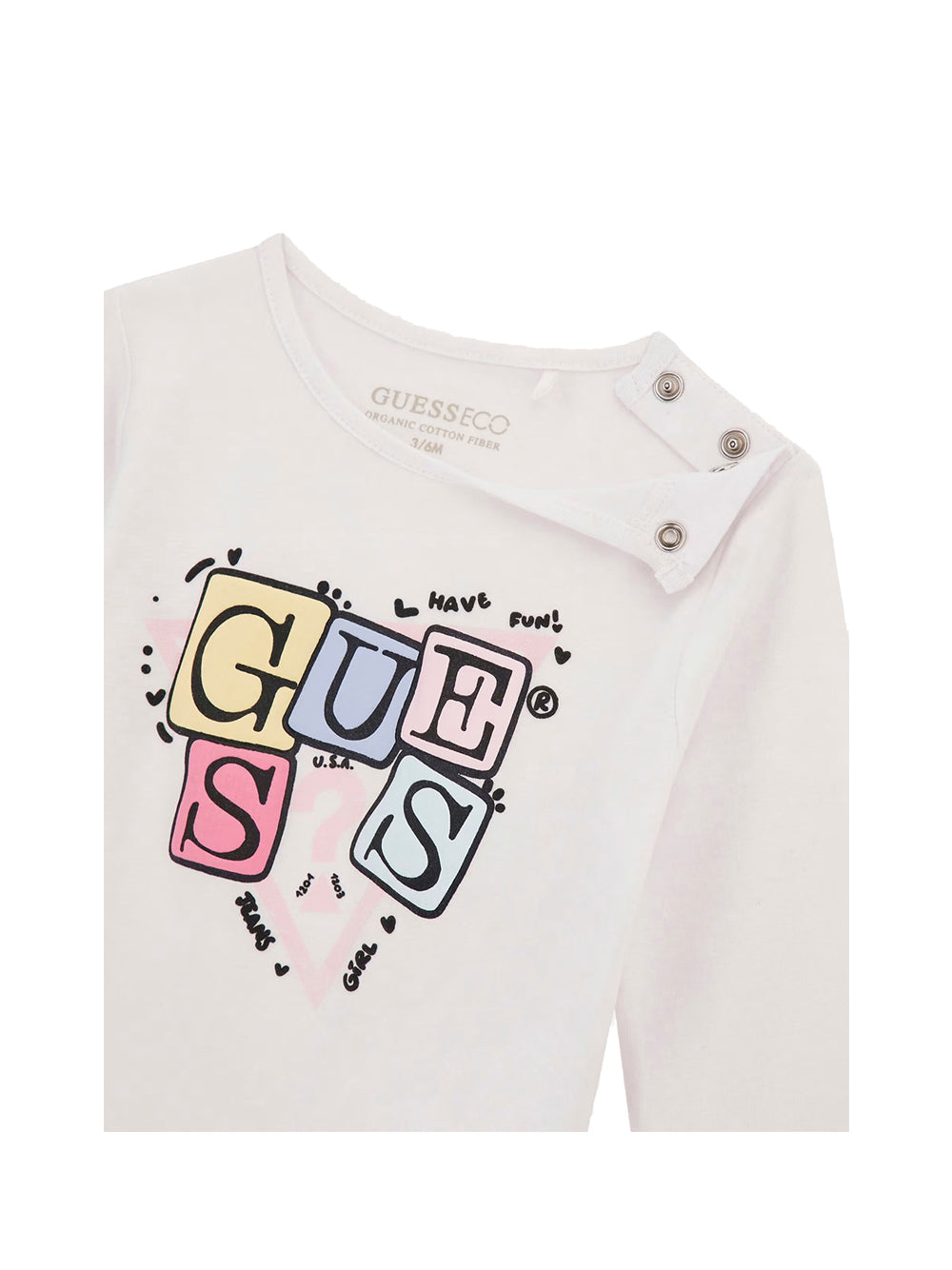 GUESS 1 USCITA Guess Ls T-Shirt Baby Bimba - Bianco Bianco