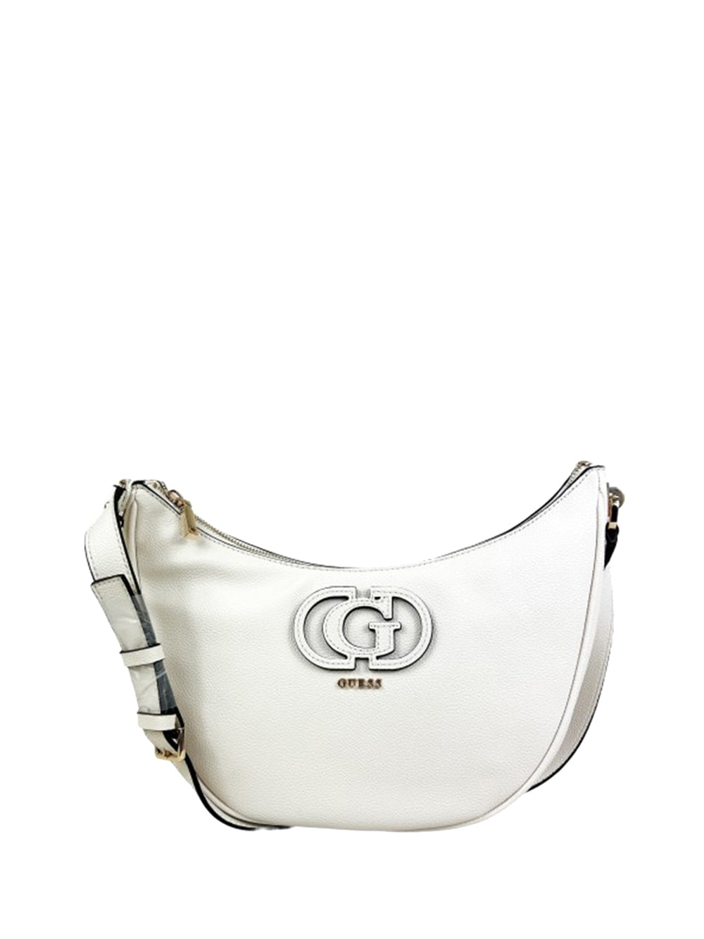 GUESS 1 USCITA Guess Borsa a Tracolla Calebra Hobo Shoulder Bag Donna Off White - Bianco Off White