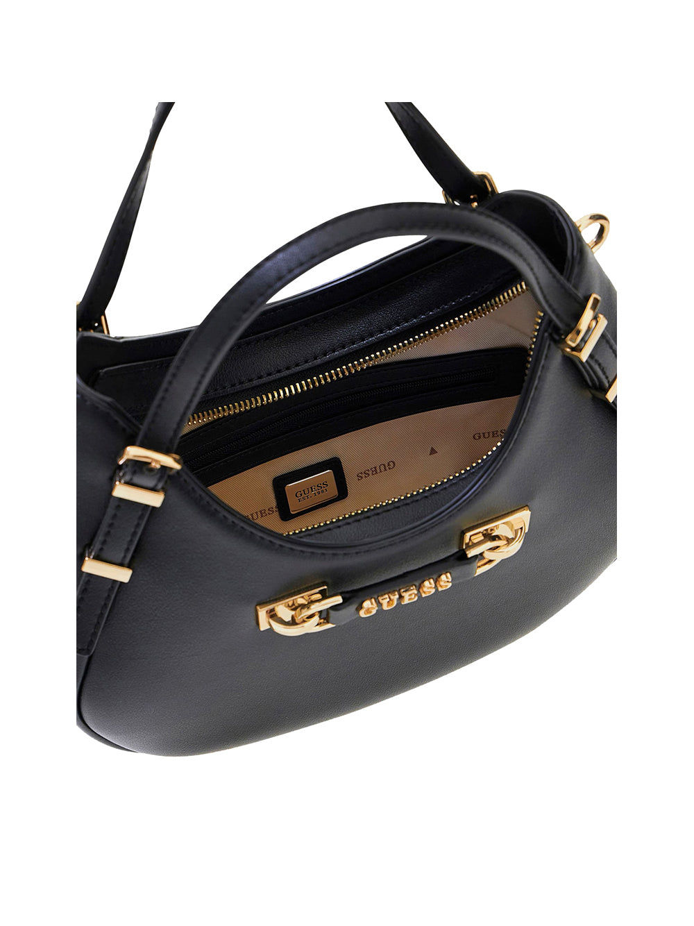 GUESS 1 USCITA Guess Borsa A Spalla Lefia Small Satchel - Nero BLACK