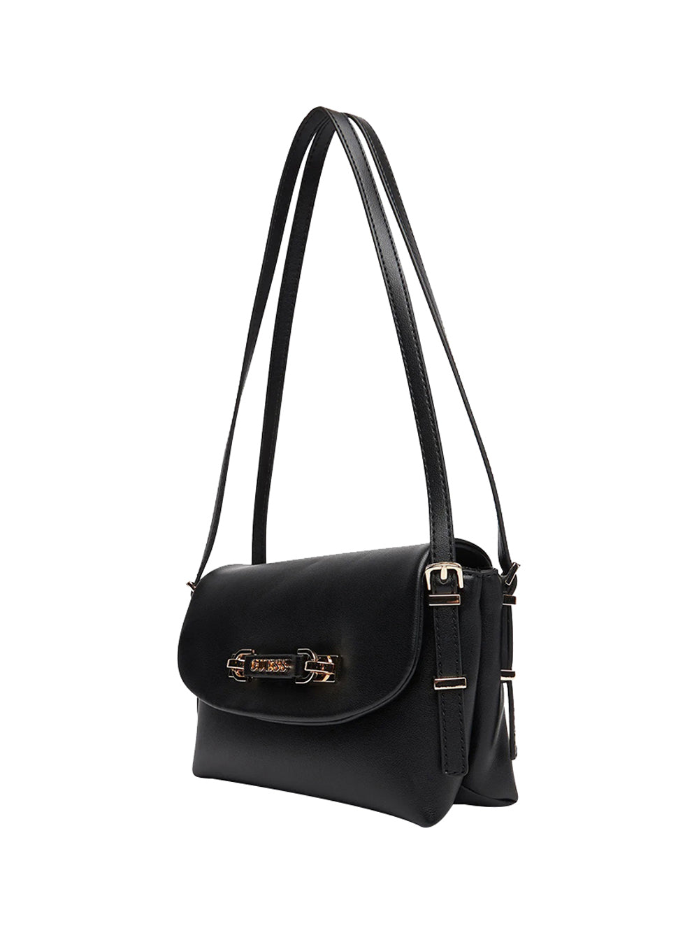 GUESS 1 USCITA Guess Borsa a Tracolla Lefia Flap - Nero BLACK