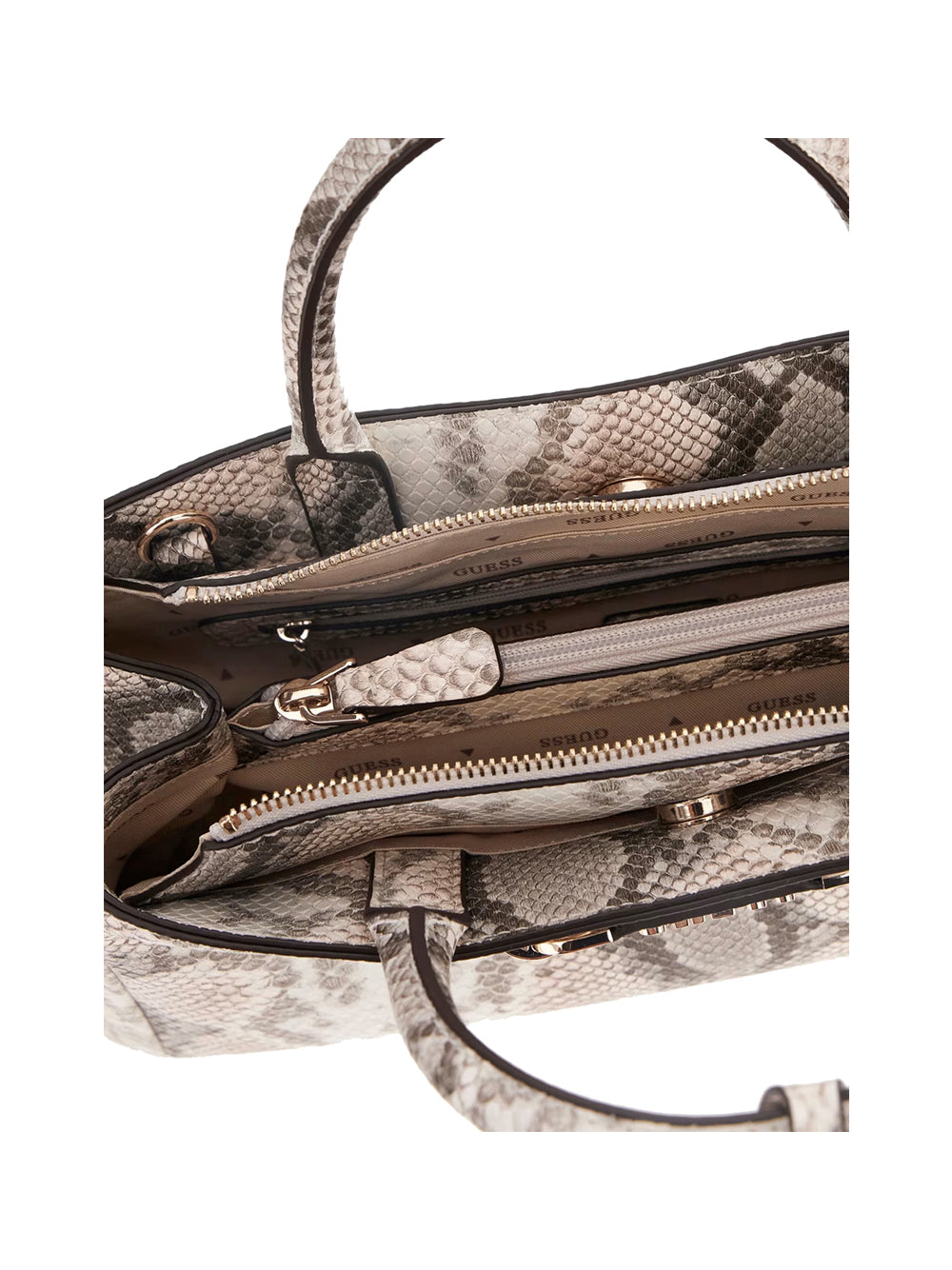 GUESS 1 USCITA Guess Borsa a Mano Lefia Luxury Satchel Donna Pitone - Multicolore Pitone