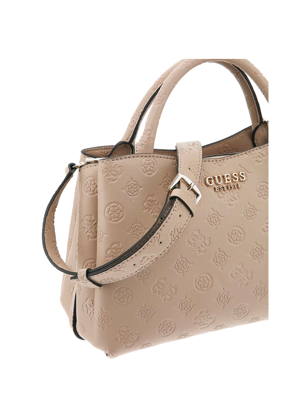 GUESS 1 USCITA Guess Phoebe Girlfriend Satchel Borsa a Mano Donna Simply Taupe Logo - Beige Simply Taupe Logo