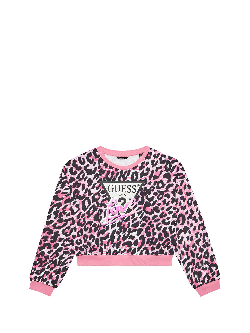 GUESS 1 USCITA Guess Felpa Crop Ls Active Top Bambina - Rosa Rosa