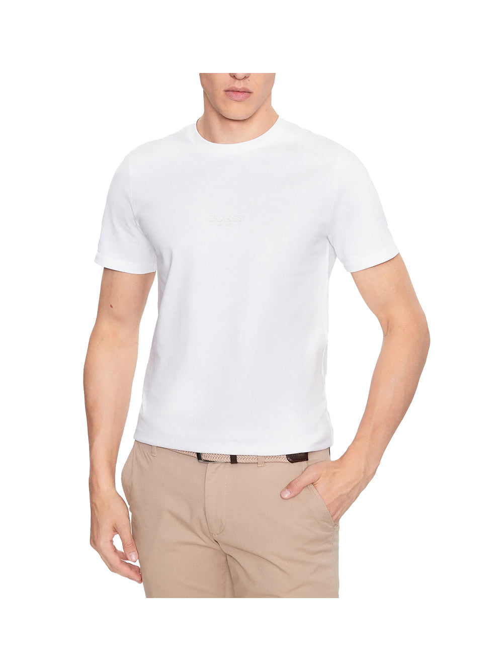 GUESS 1 USCITA Guess T-Shirt Aidy Cn Ss Tee Uomo Bianco Bianco