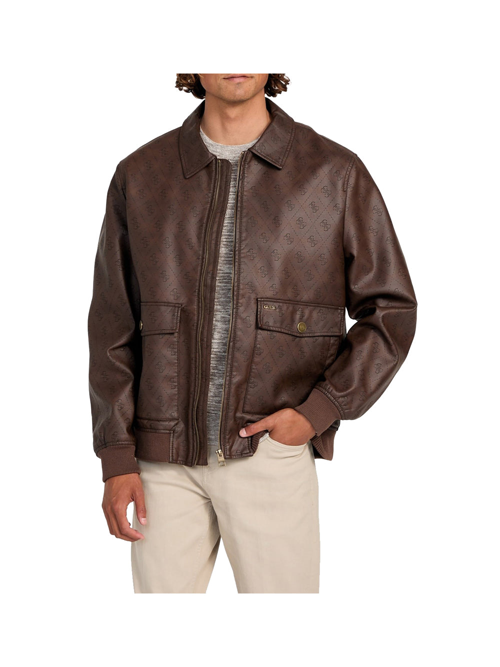GUESS 1 USCITA Guess Giubbotto Uomo Marrone Marrone