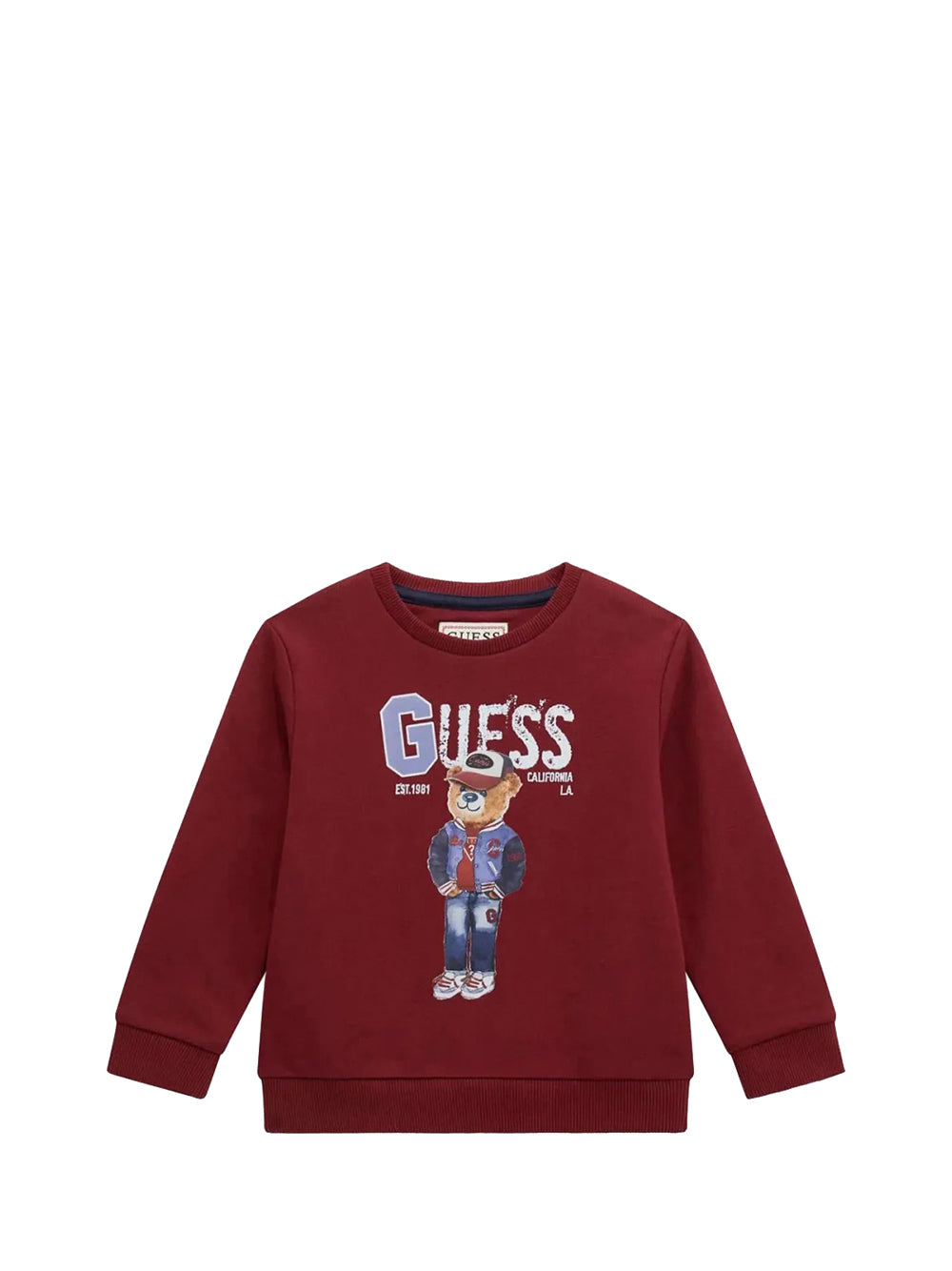GUESS 1 USCITA Guess Felpa Ls Active - Rosso VINO