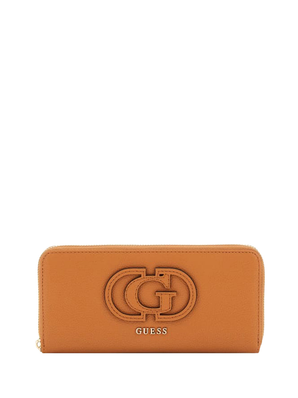 GUESS 1 USCITA Guess Calebra Slg Large Zip Around Portafoglio Donna Cognac - Marrone Cognac