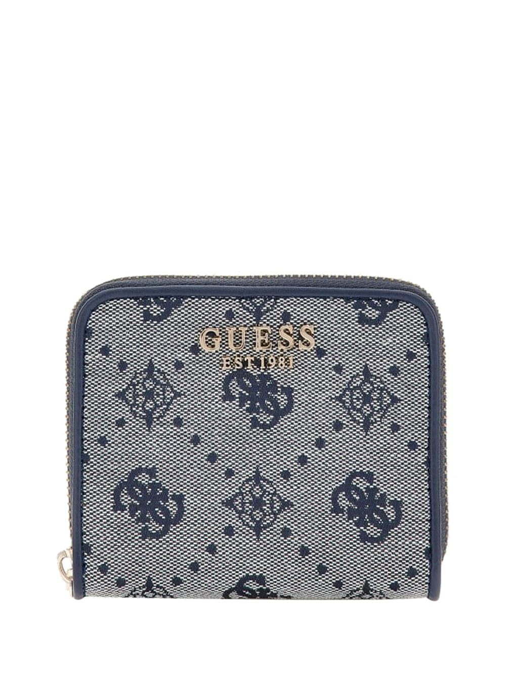 GUESS 1 USCITA Guess Neda Slg Small Zip Around Portafoglio Donna Blu Blu