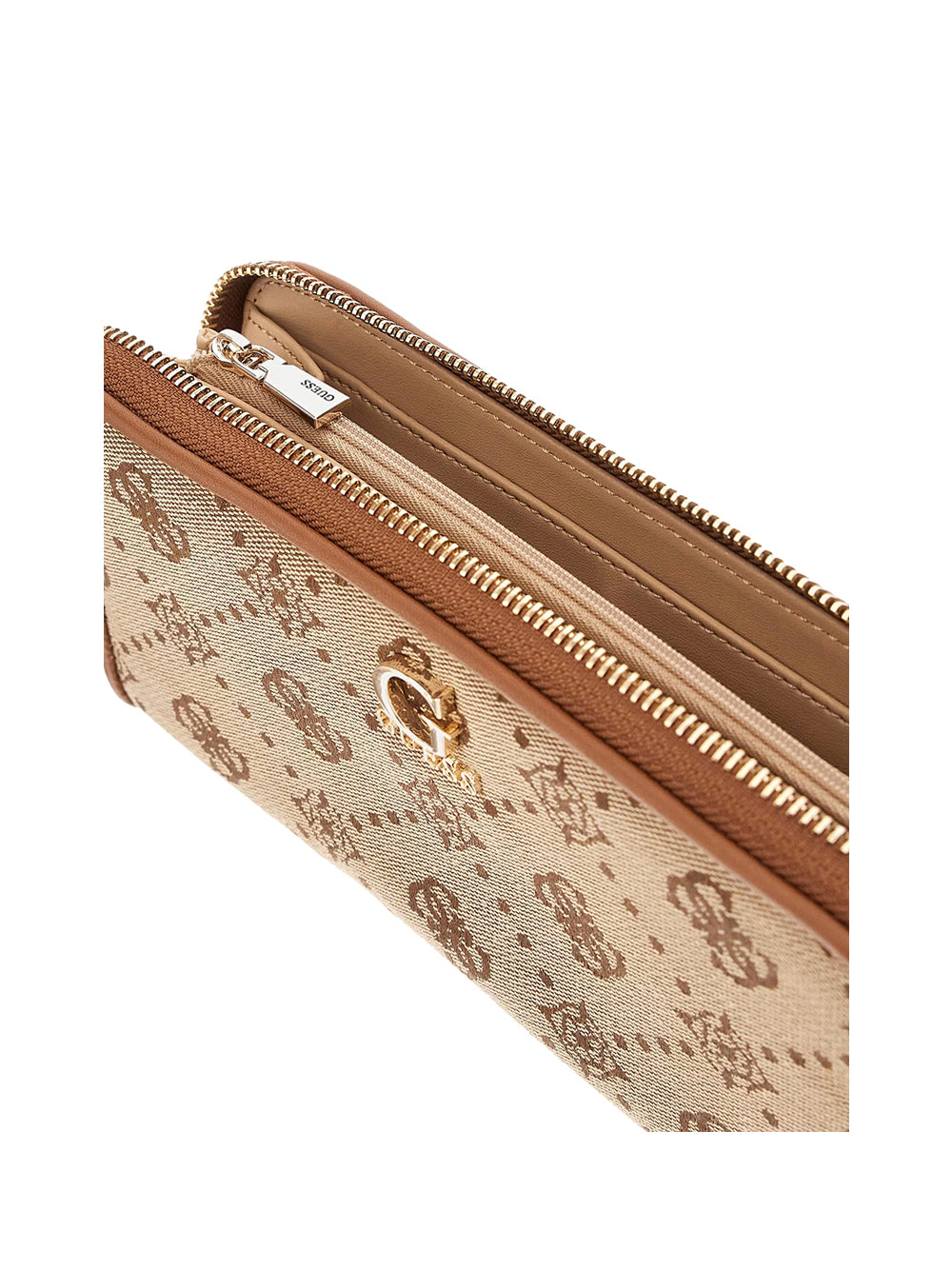 GUESS 1 USCITA Guess Portafoglio Neda Slg Large Zip Around Donna Marrone Marrone