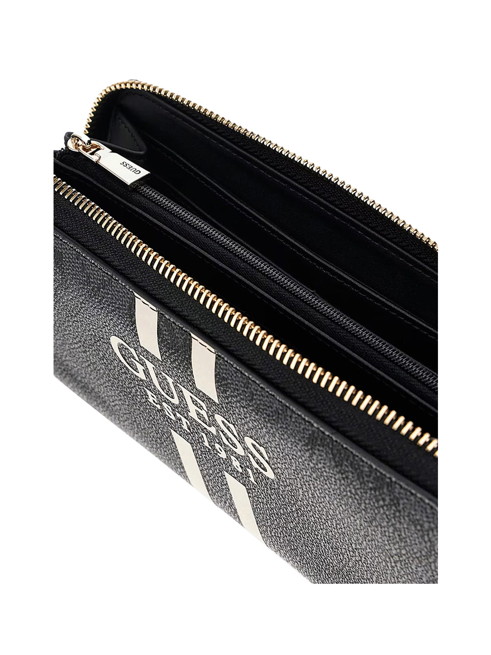 GUESS 1 USCITA Guess Portafoglio Laurel Ii Slg Large Zip Around Donna Nero Nero