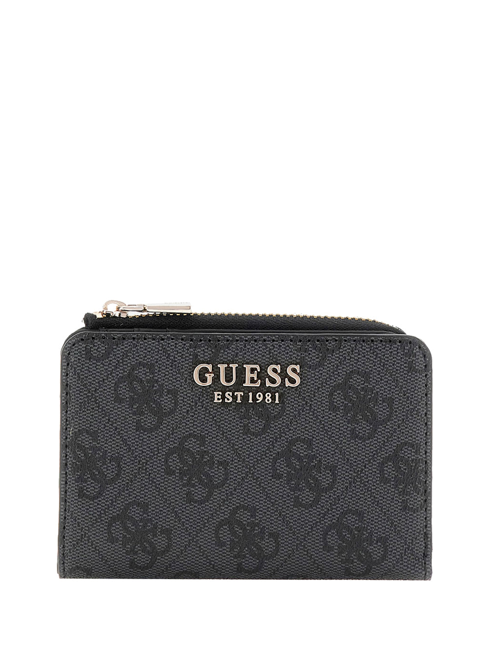 GUESS 1 USCITA Guess Portafoglio Laurel Slg Zip Around Card Case - Coal COAL