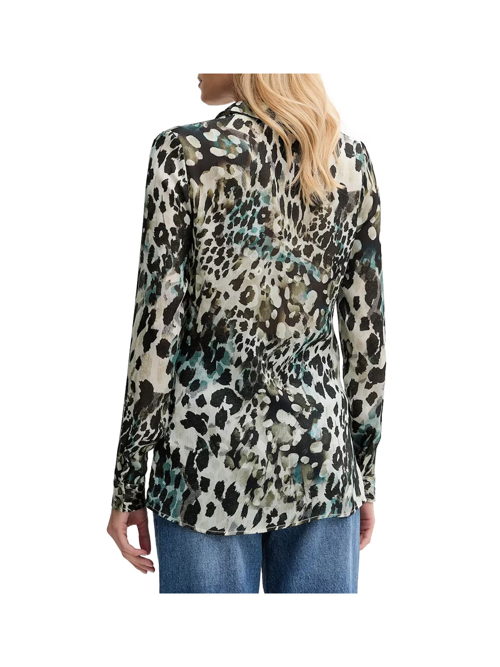 GUESS 1 USCITA Guess Camicia Ls Clouis Shirt Donna - Multicolore Aquarelle Leopard Pr