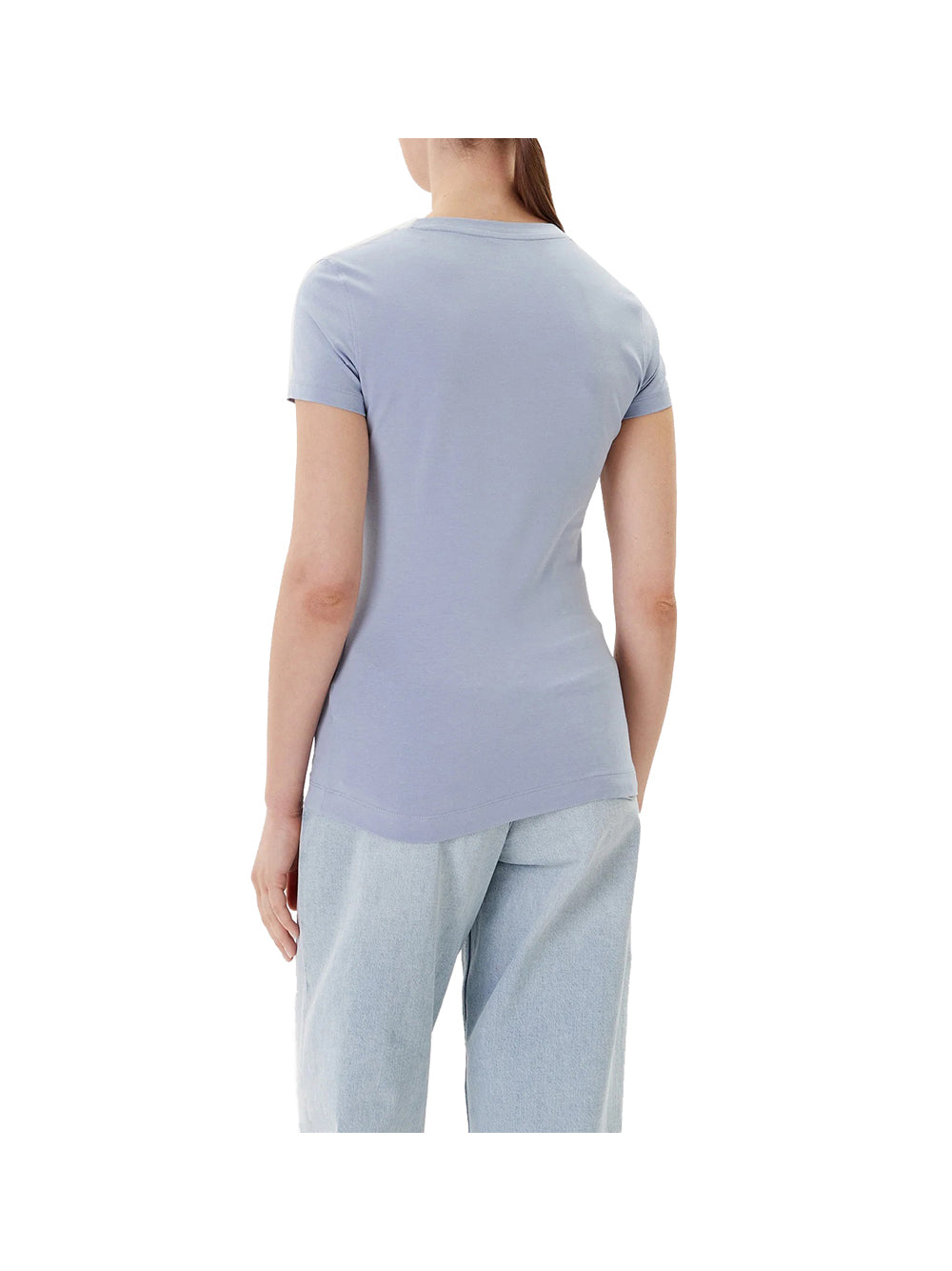 GUESS 1 USCITA Guess T-Shirt Ss Triangle Flowers Donna Azzurro - Blu Azzurro