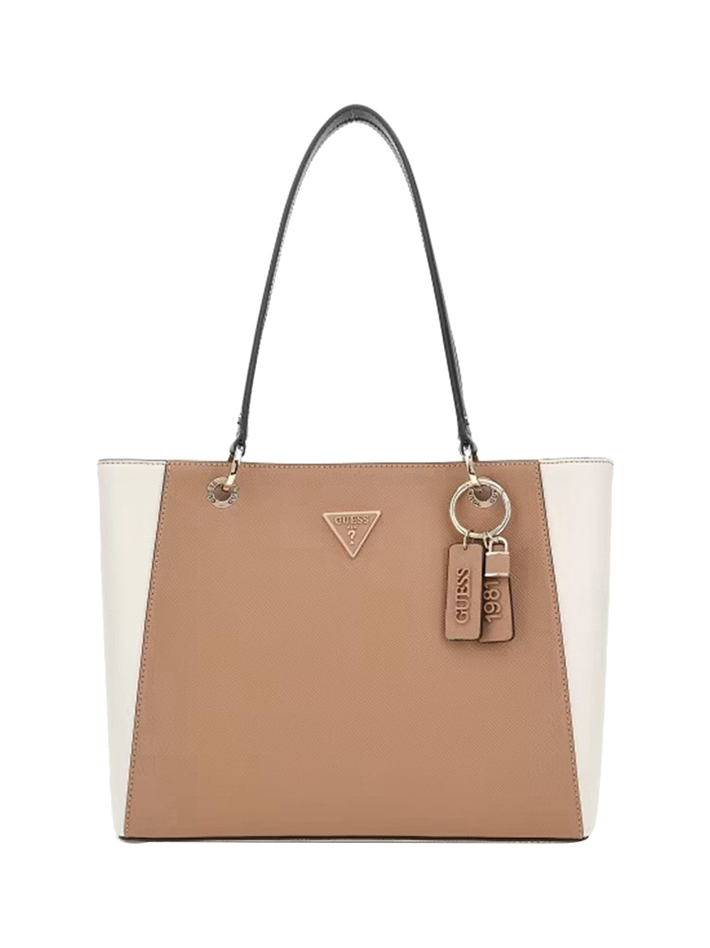 GUESS 2 USCITA Shopper Guess Noelle Ii Tote - Beige/Bianco BEIGE/BIANCO