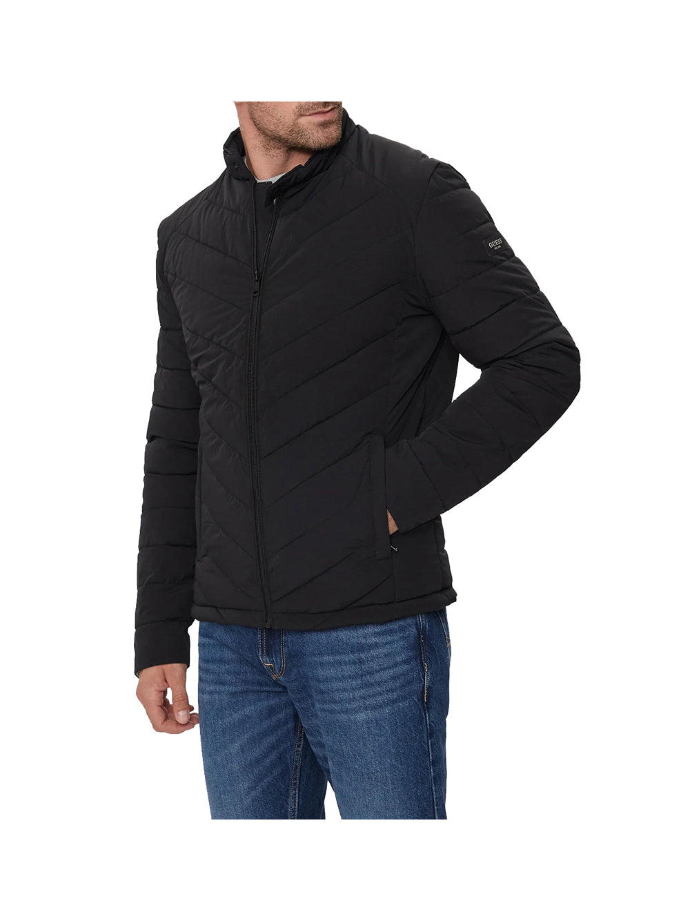 GUESS 2 USCITA Guess Giubbotto Stretch Nylon Padded - Nero Nero