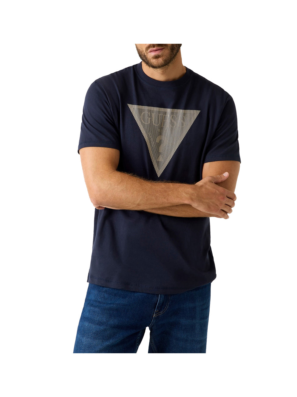 GUESS 2 USCITA T-Shirt Guess Cn Ss Triangle Logo - Blu Blu