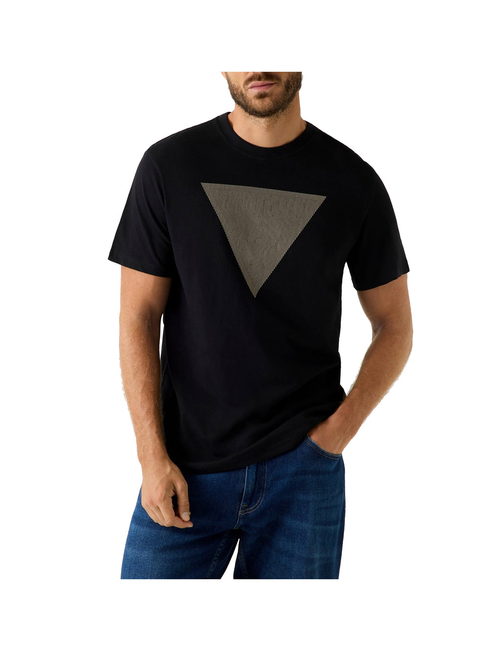 GUESS 2 USCITA T-Shirt Guess Cn Ss Triangle Logo - Nero Nero