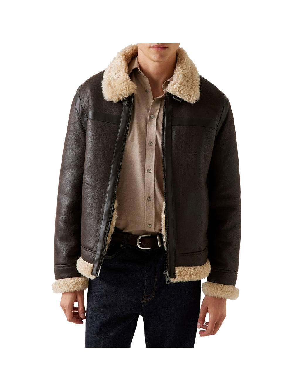 GUESS 2 USCITA Giubbotto Guess Aviator Shearling - Marrone Marrone