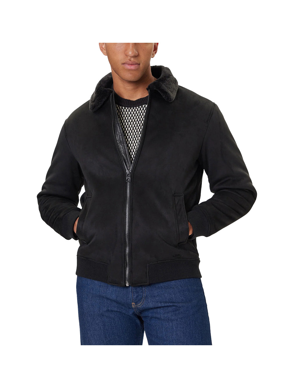GUESS 2 USCITA Giubbotto Guess Uomo Soft Shearling Nero Nero