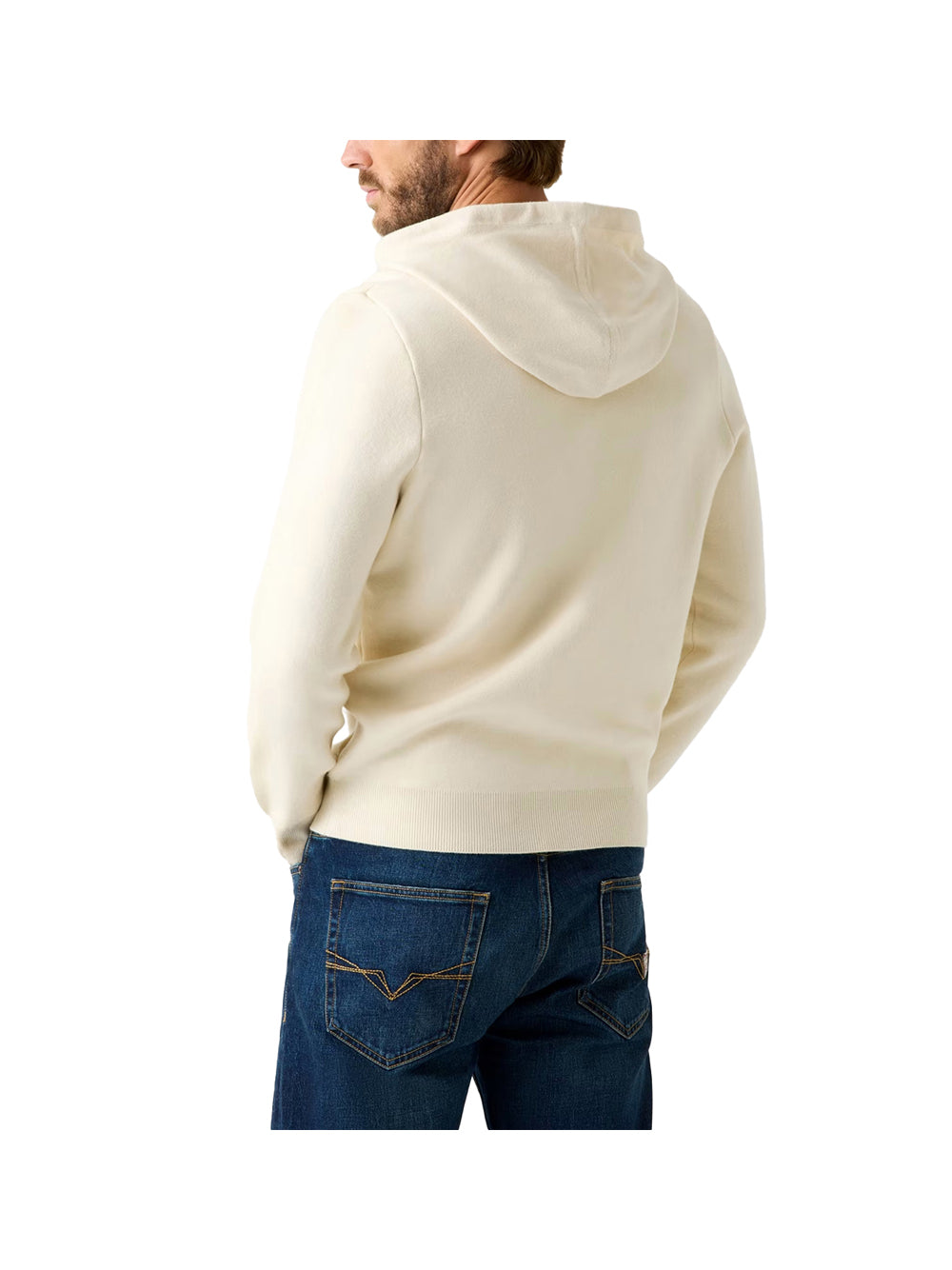 Guess Maglione Guess Con Cappuccio E Logo Joby Hoodie French - Crema Crema