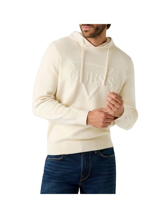 Guess Maglione Guess Con Cappuccio E Logo Joby Hoodie French - Crema Crema