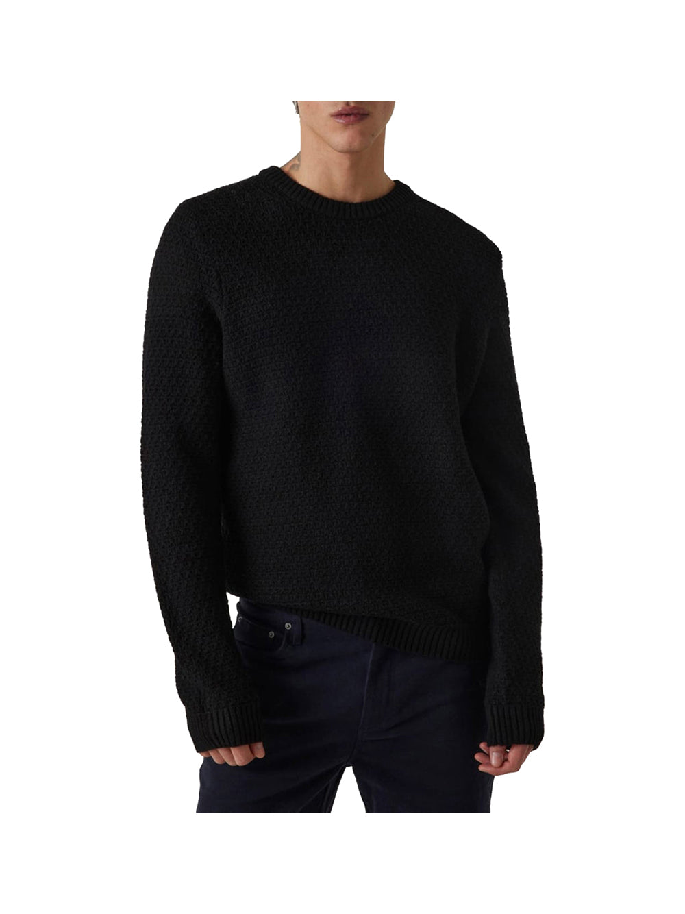 GUESS 2 USCITA Maglione Guess Ls Cn Open Stitch Ar - Nero Nero