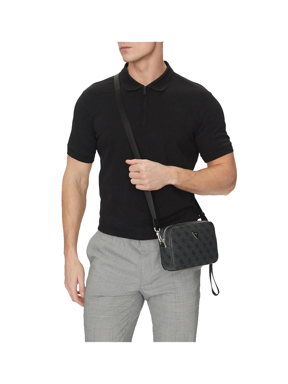 GUESS 2 USCITA Guess Milano Camera Bag S Pochette Uomo Nero Nero