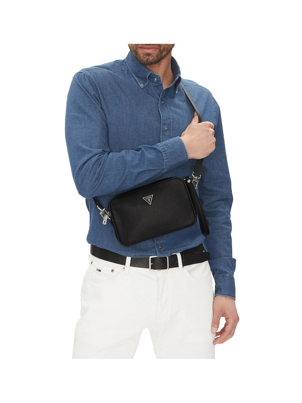 GUESS 2 USCITA Guess Milano Camera Bag S Pochette Uomo Nero Nero