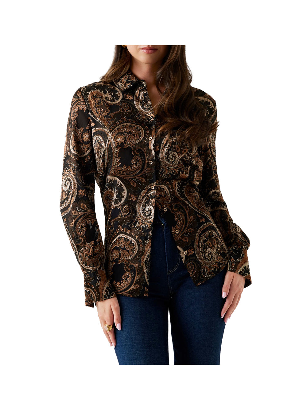 GUESS 2 USCITA Guess Camicia Paisley Oversize Multicolor Marrone