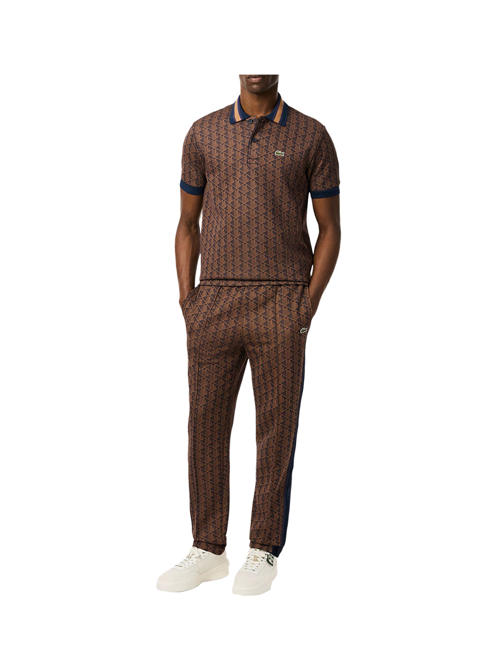 LACOSTE Lacoste Pantaloni della tuta in con monogramma Paris Marrone Marrone