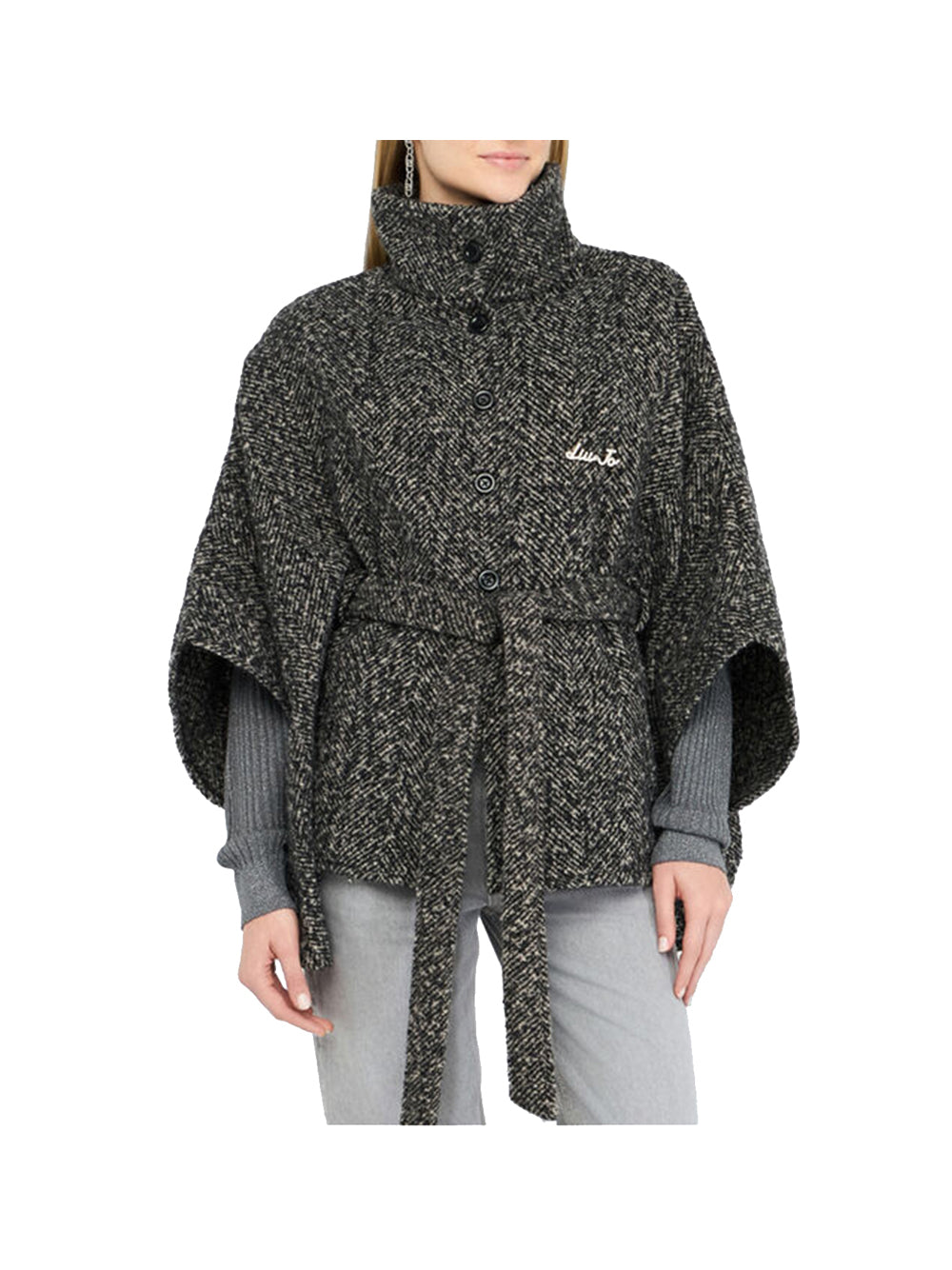 LIU JO SOFT1 Liu Jo Poncho Donna Nero/bianco - Nero Nero/bianco