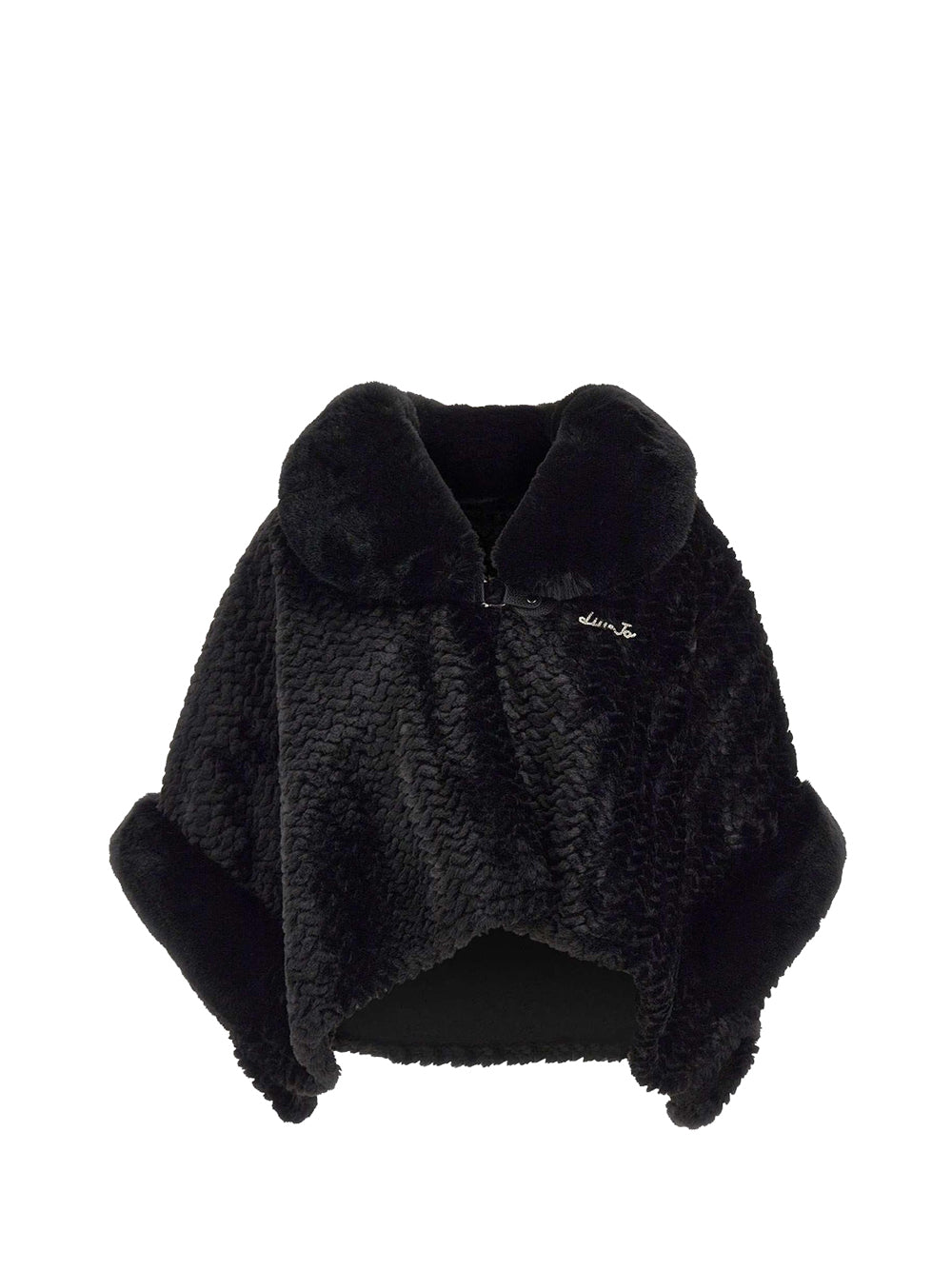 LIU JO SOFT1 Poncho Liu Jo Cappa Con Collo F/Fur - Nero Nero