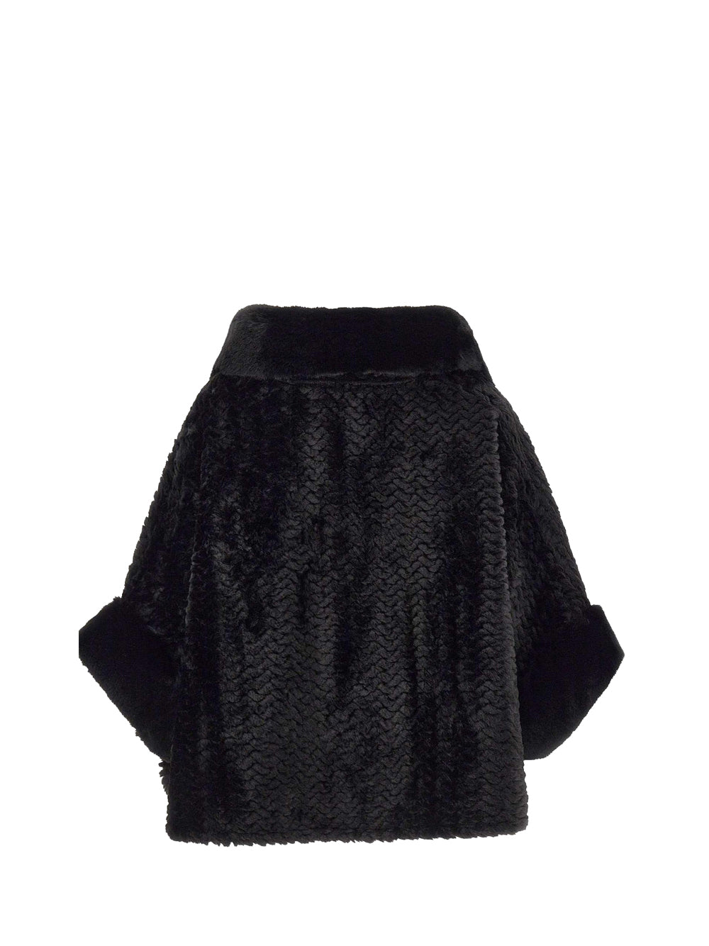LIU JO SOFT1 Poncho Liu Jo Cappa Con Collo F/Fur - Nero Nero