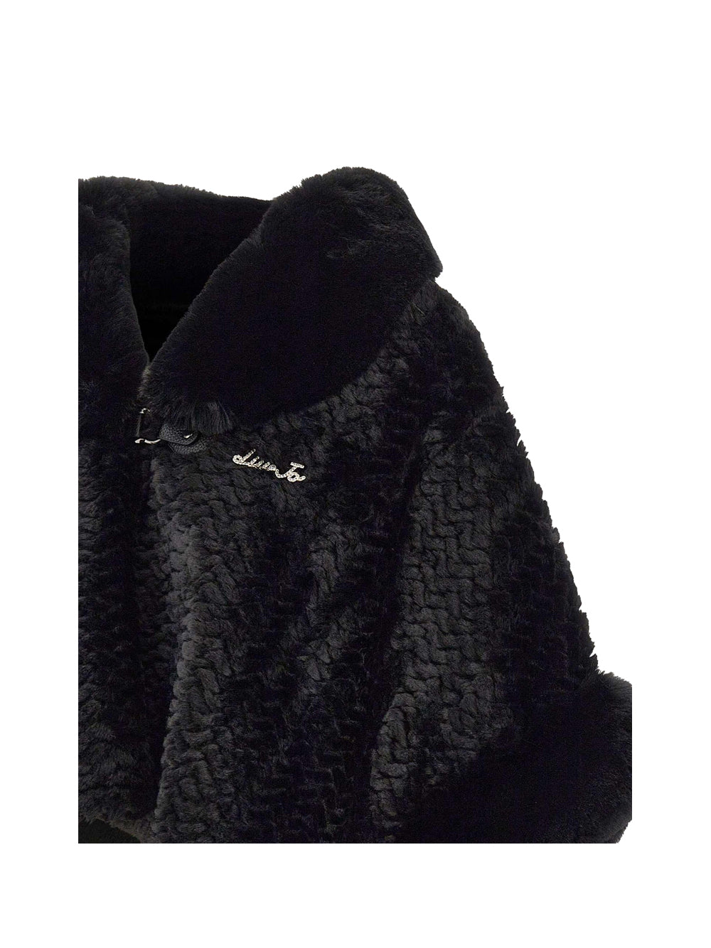 LIU JO SOFT1 Poncho Liu Jo Cappa Con Collo F/Fur - Nero Nero