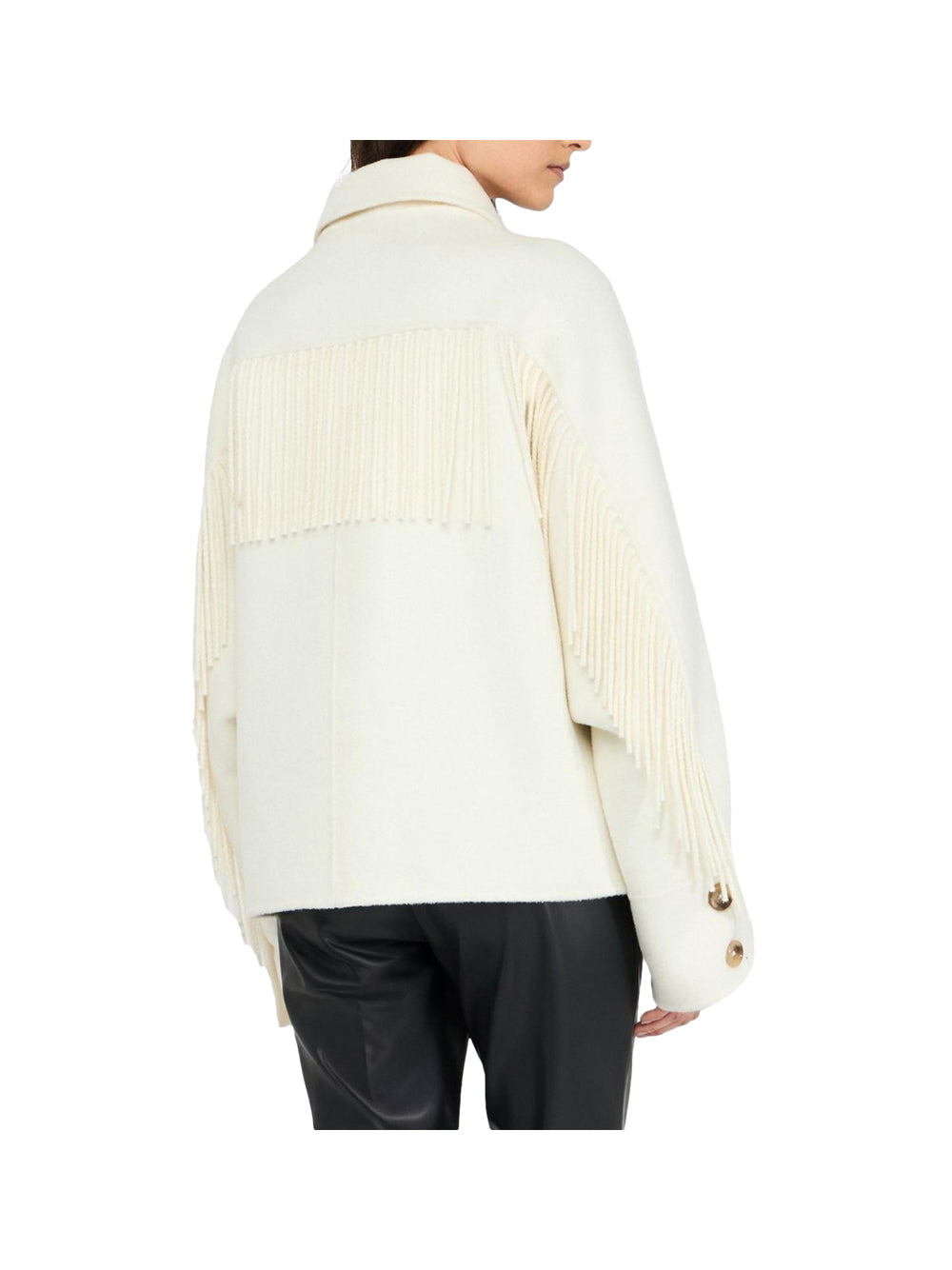 LIU.JO BLACK Cappotto Caban Liu Jo Con Frange - Bianco Bianco