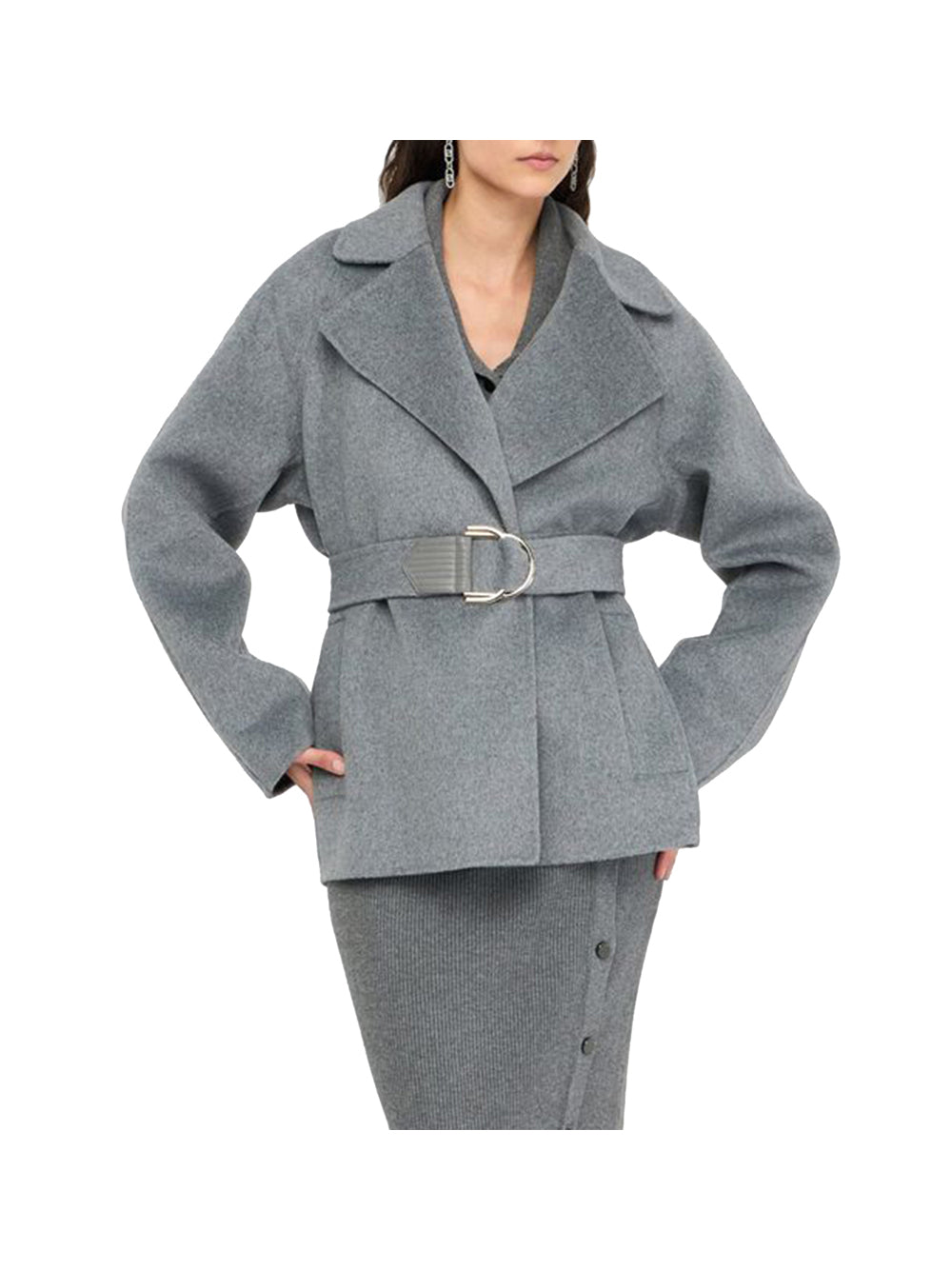 LIU.JO BLACK Giaccone Vestaglia Liu Jo C/Cintura - Grigio Grigio Medio Mel.