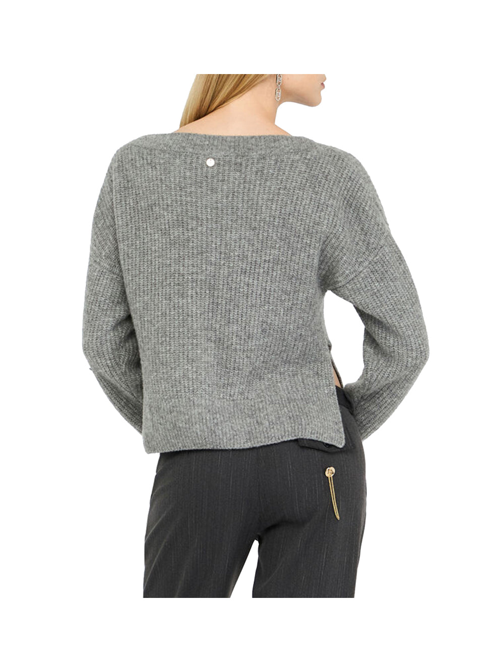 LIU.JO BLACK Maglione Liu Jo Con Strass - Grigio Grey Melange