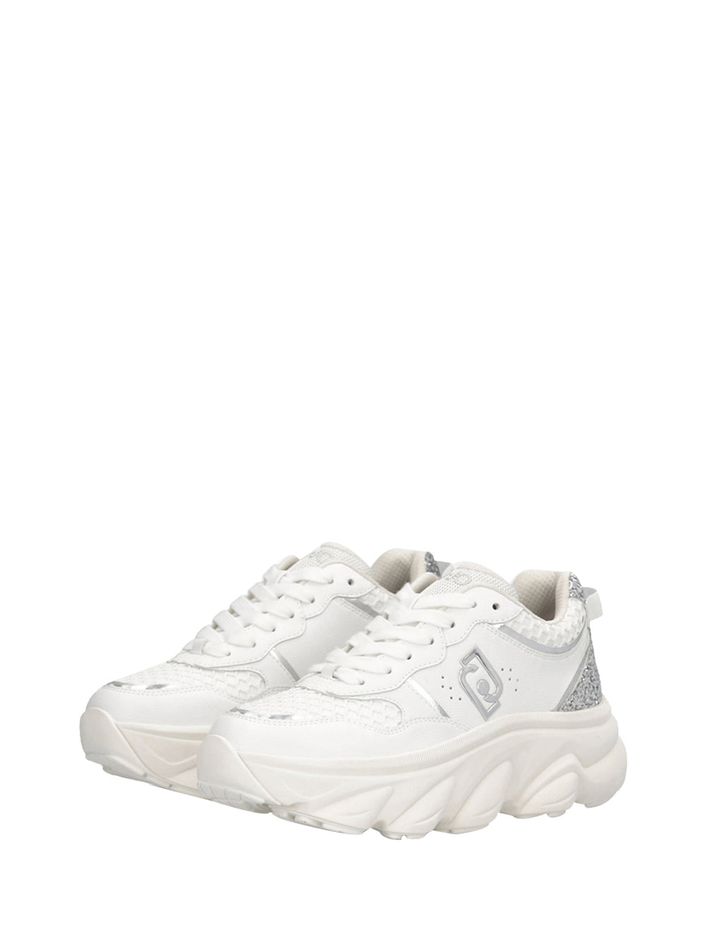 LIUJO CALZATURE SPORT Sneakers Liu Jo Steffy 01 Chuncky in pelle e glitter Bianco Bianco