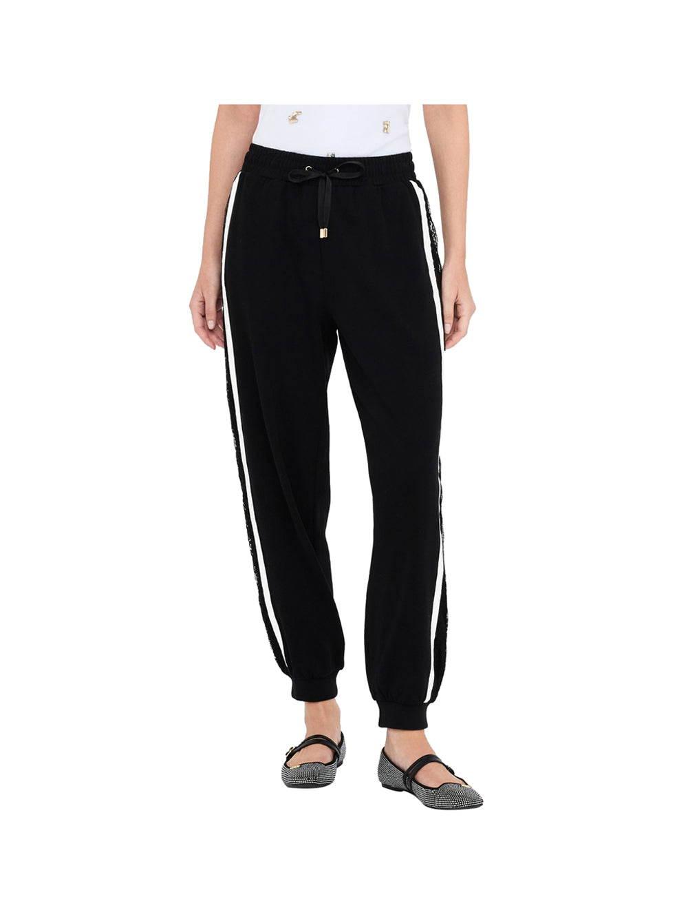 LIUJO SPORT Liu Jo Pantalone Donna Nero/bianco Latte - Nero Nero/Bianco Latte