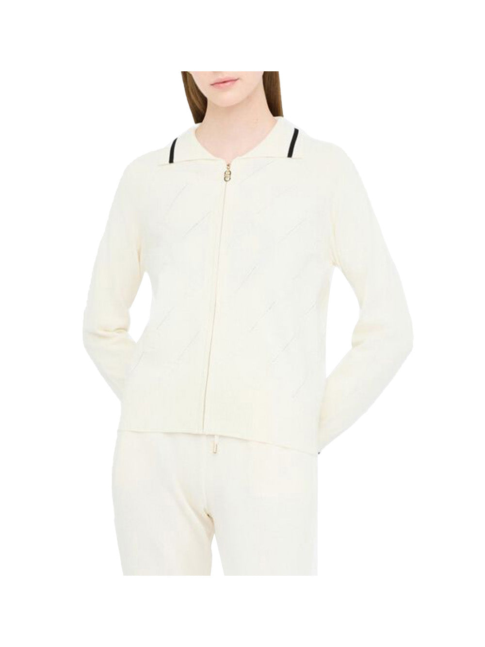 LIUJO SPORT Maglia Ecs Maglia Zippata Liu Jo Donna - Bianco B.Co Latte/Nero