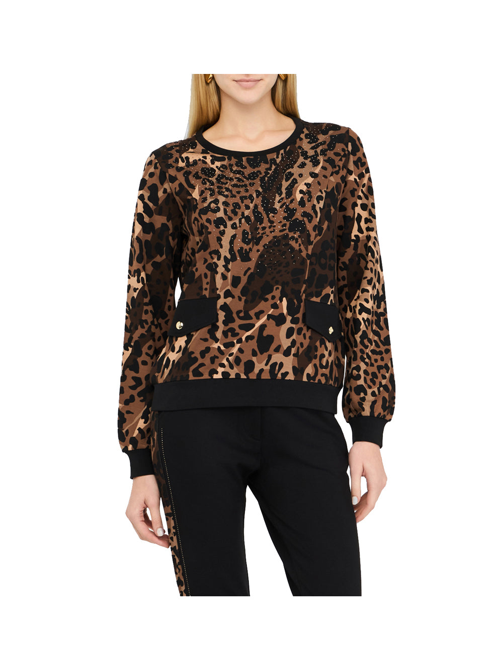 LIUJO SPORT Liu Jo Felpa Donna Leopardato - Multicolore Leopardato