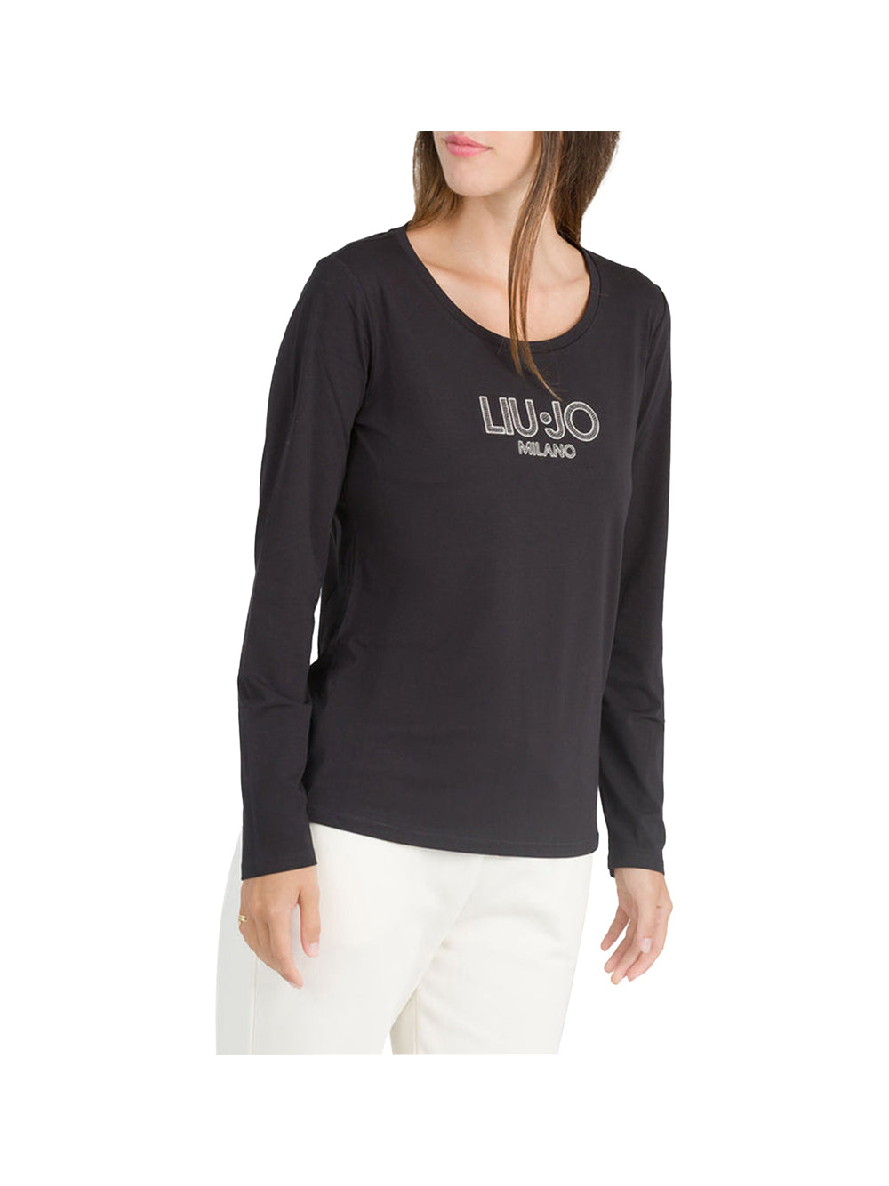 LIUJO SPORT Liu Jo T-Shirt TF5169 Logo Frontale Nero Nero Liujo Studs